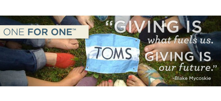 How is Toms Shoes Socially Responsible?